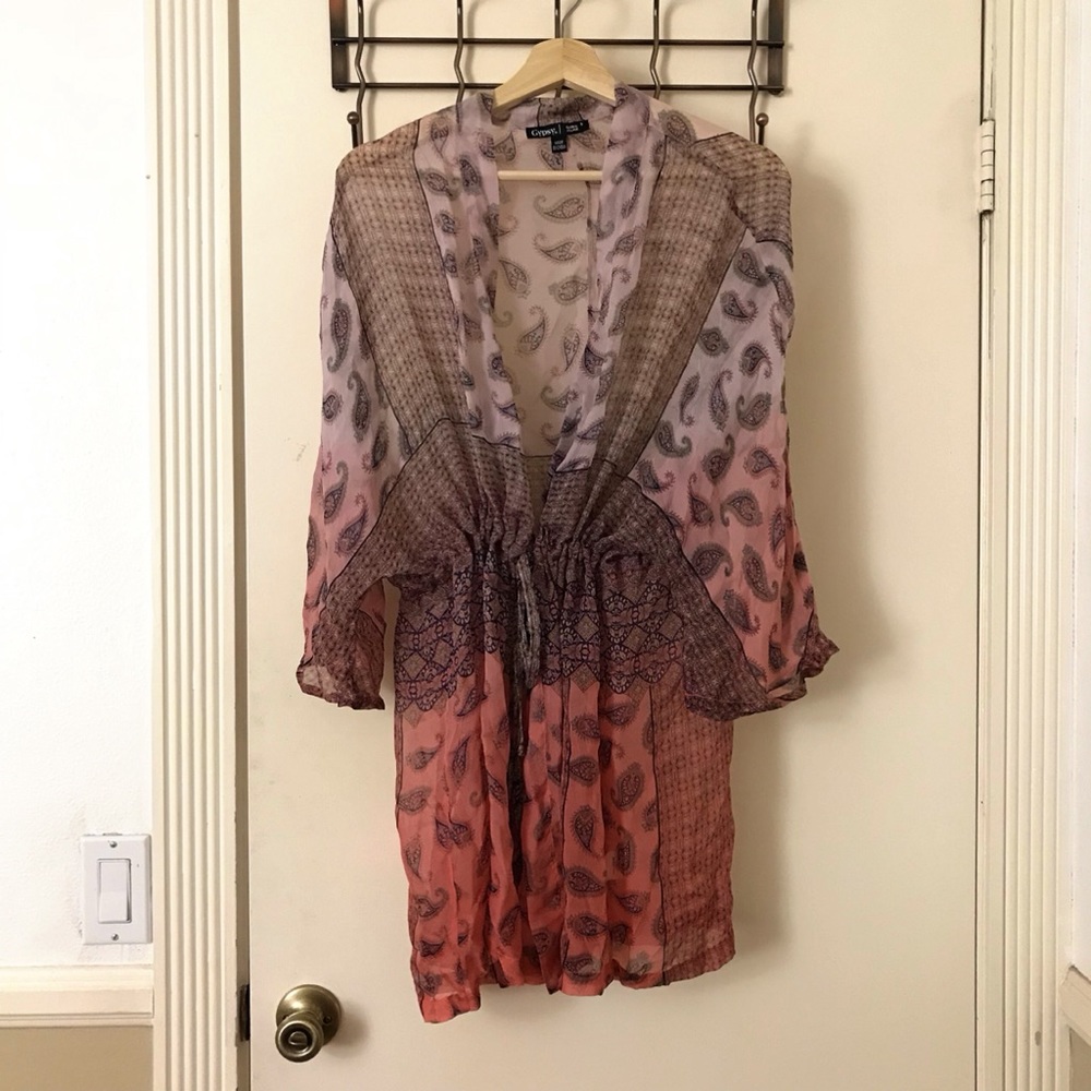 NWOT Gypsy 05 Sheer Bohemian Silk Shawl/Tunic